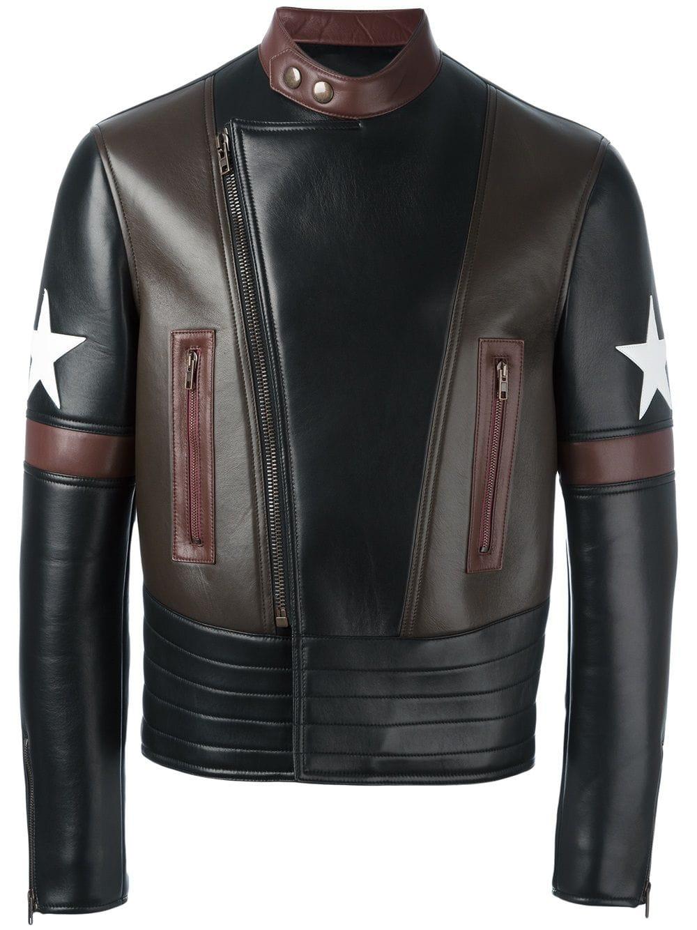 Givenchy Star Patch Biker Jacket in Black for Men Lyst
