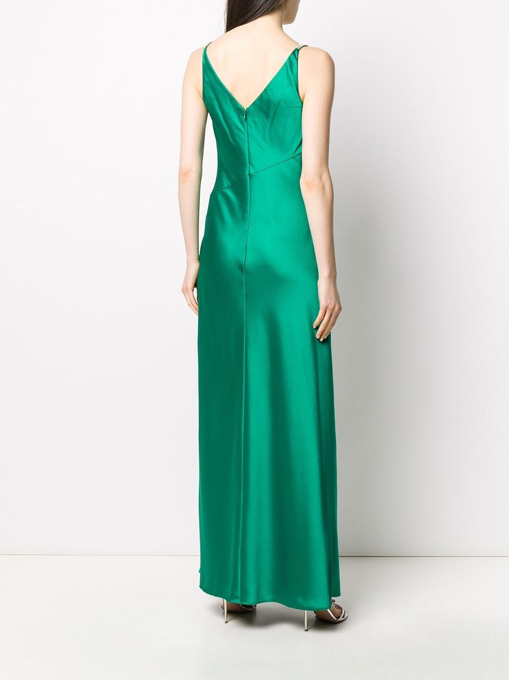 Lauren by Ralph Lauren Bonnie Satin Slip Dress in Green | Lyst