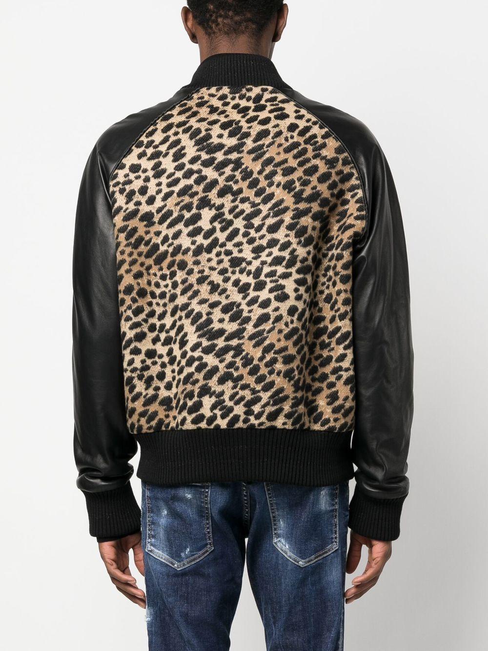 Leather Jacket Mens Leopard Print Bomber Jacket Bomber Jacket