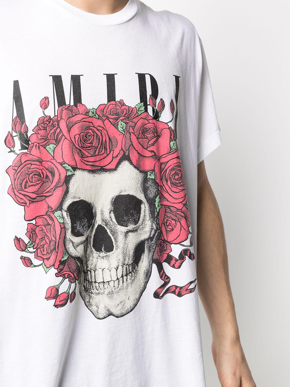 tjenestemænd Kritisere Helligdom Amiri Rose Skull Logo T-shirt in White for Men | Lyst