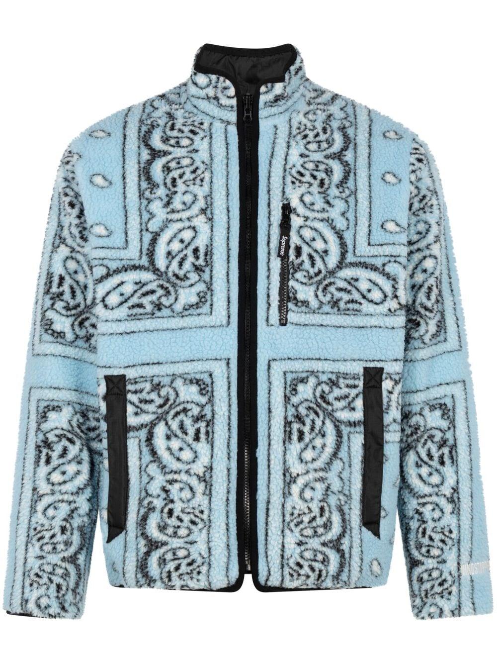 Supreme Bandana-print Reversible Fleece Jacket in Blue for Men | Lyst