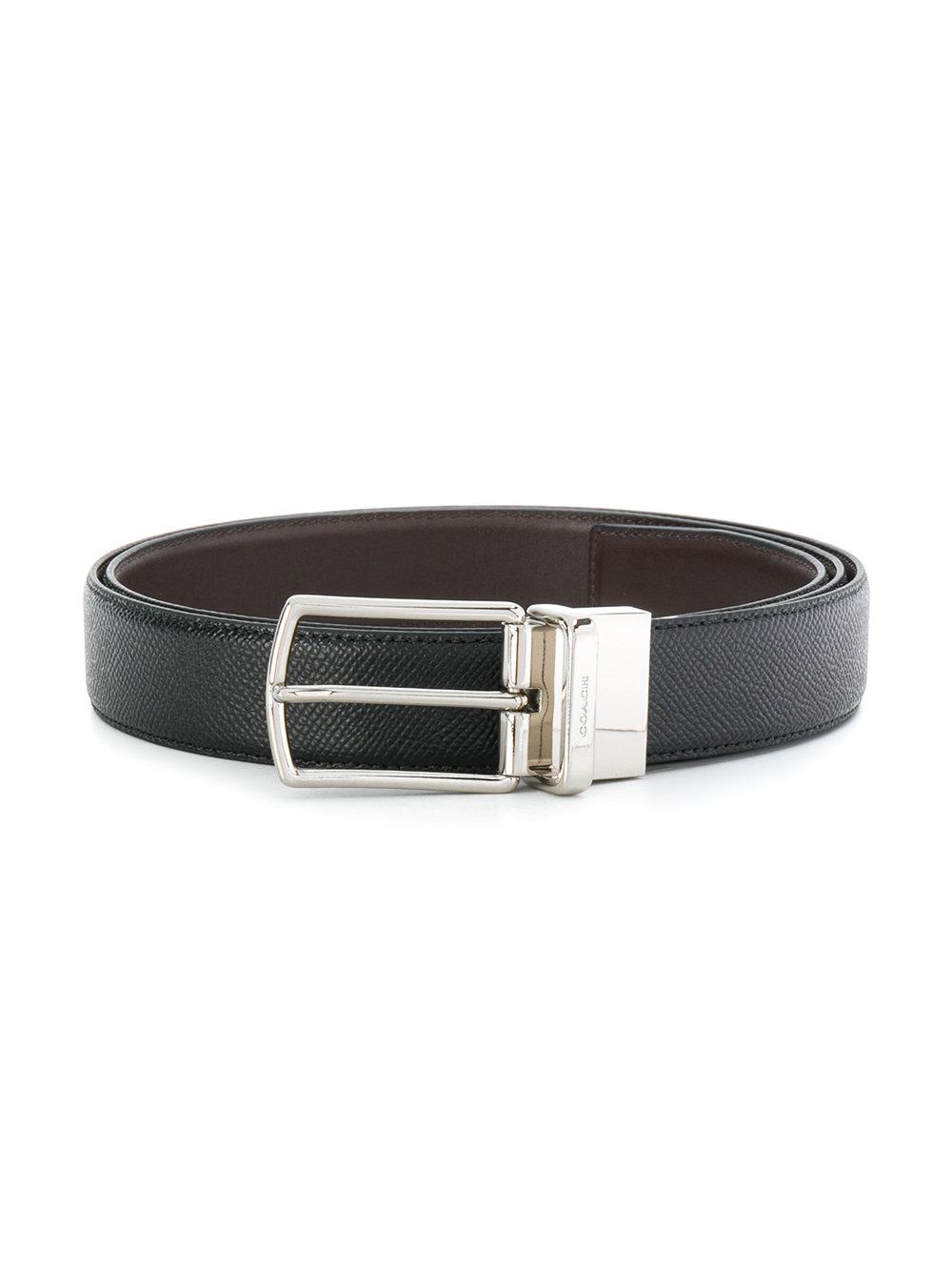 COACH Leather C Buckle Reversible Belt in Black for Men - Lyst