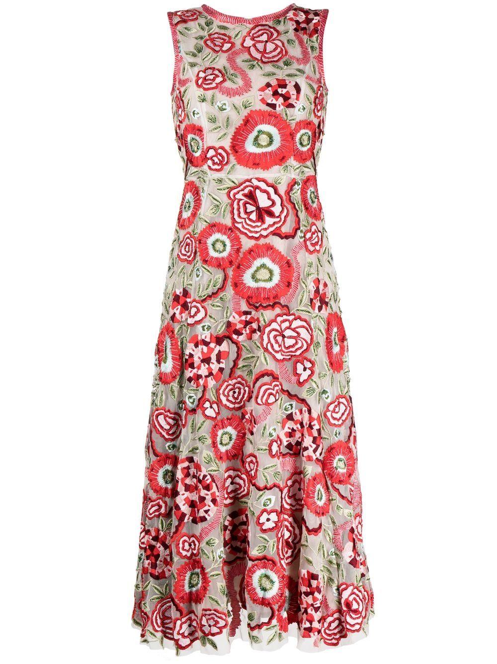 Rachel Gilbert Floral-embroidered Dress | Lyst