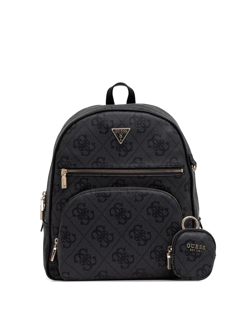 guess mini backpack logo Factory Women's Galatia Clothing, Shoes & Accessories a tablet pocket for quick access on the go Guess Power Play Logo-Print Detachable-Pouch