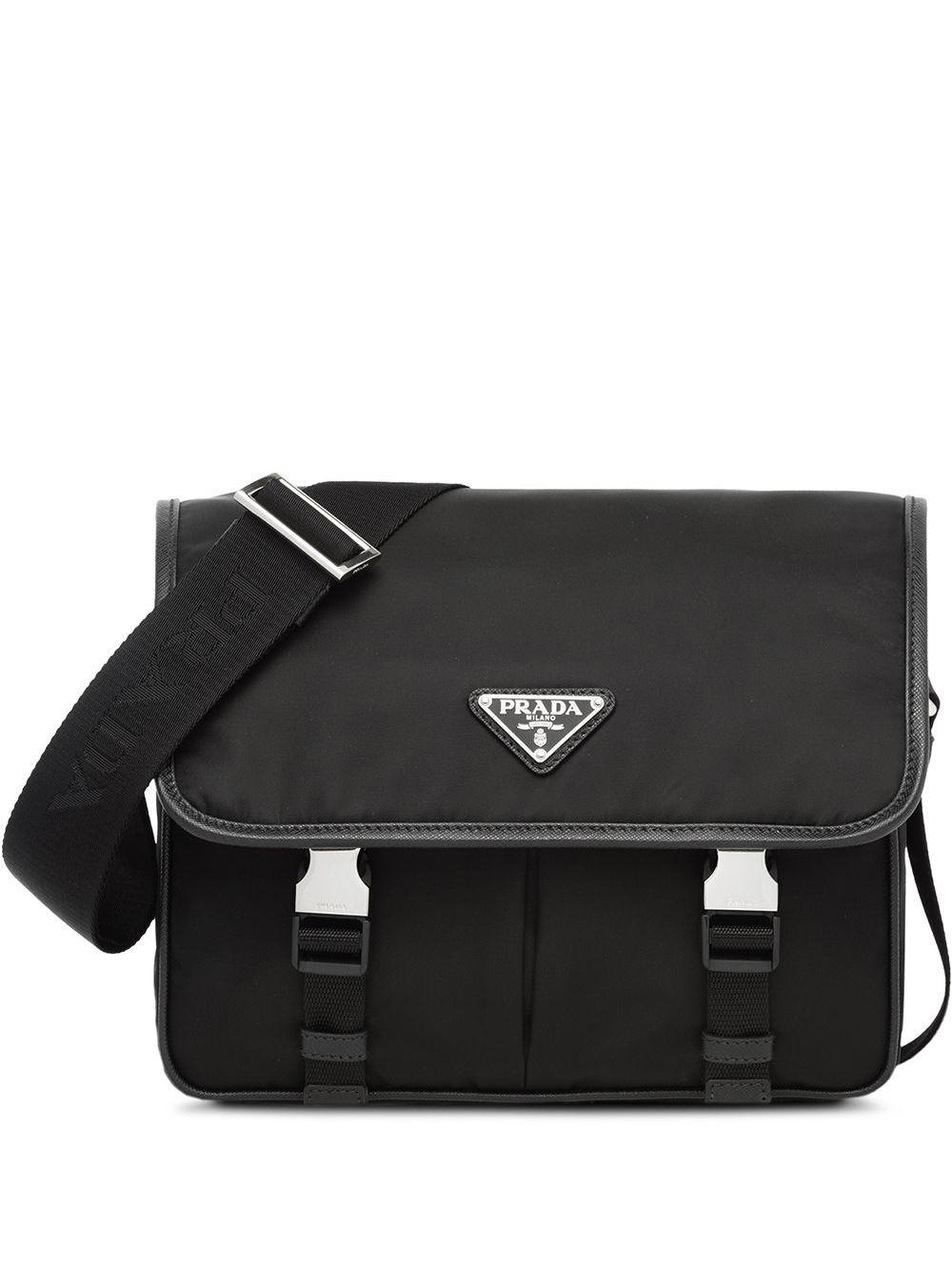 Prada Leather Crossbody Messenger Bag in Black for Men | Lyst
