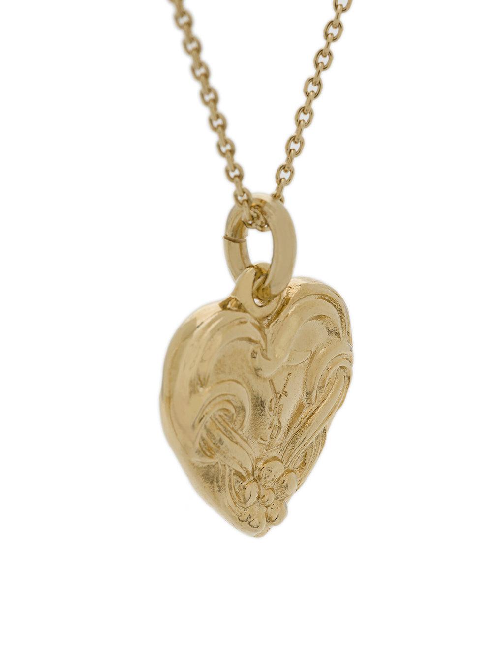 Saint Laurent Charm Heart Necklace in Metallic Lyst