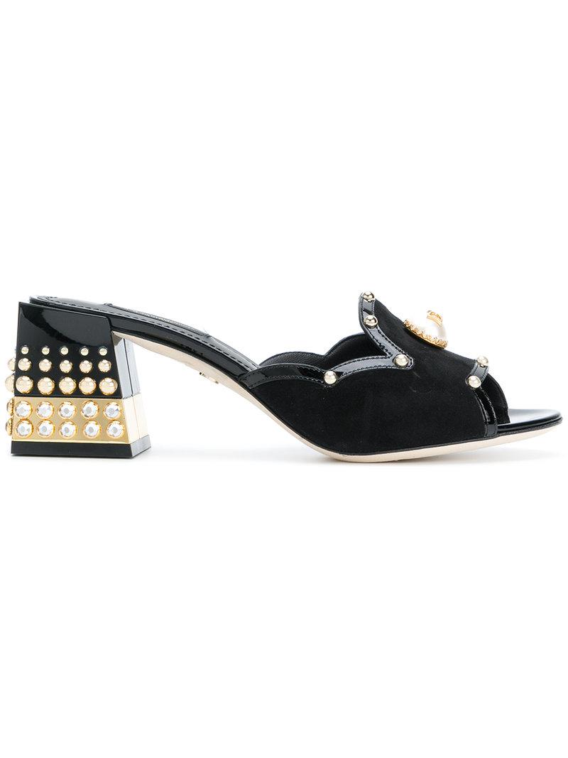 flat embellished mules