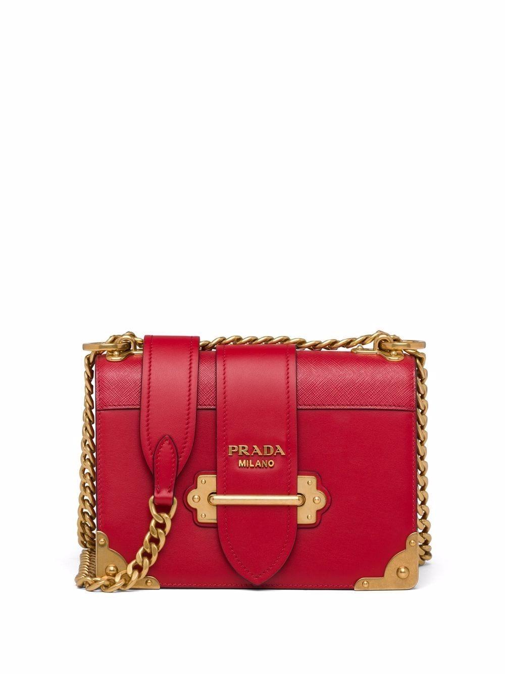 Prada Cahier Shoulder Bag in Red