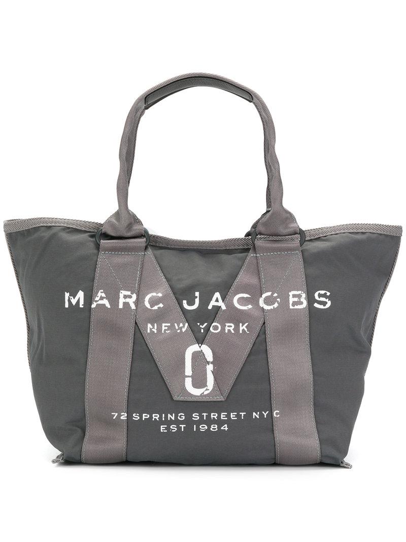 Marc Jacobs Logo Tote Bag in Gray - Lyst