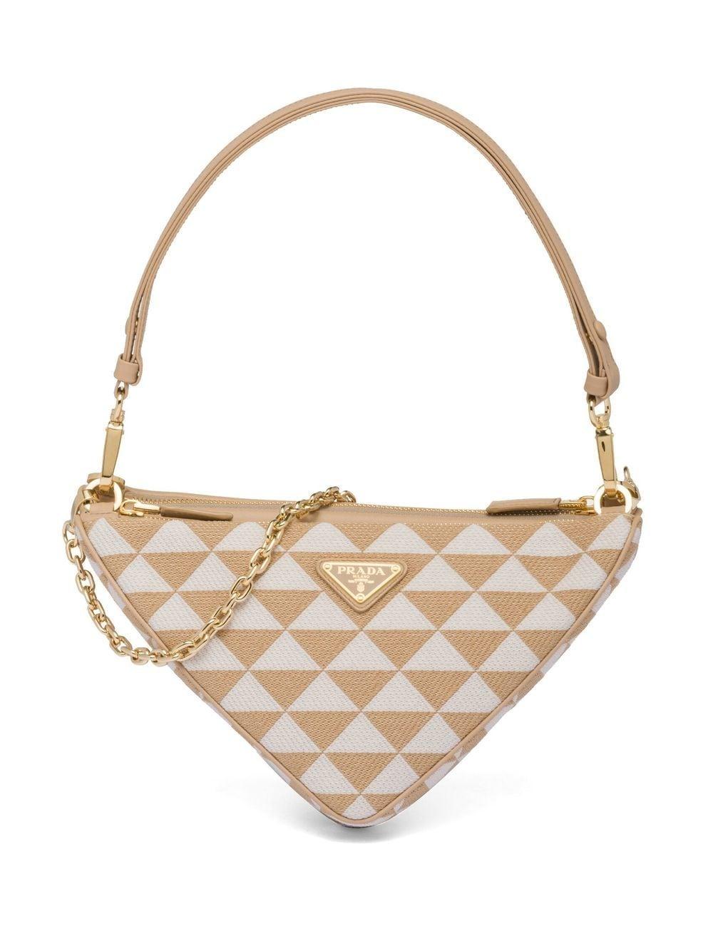Prada Symbole Triangle-logo Mini Bag in White | Lyst