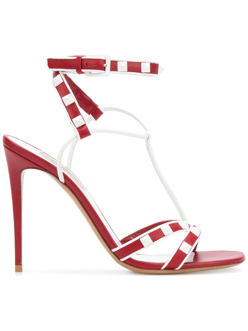 valentino rockstud sandals red