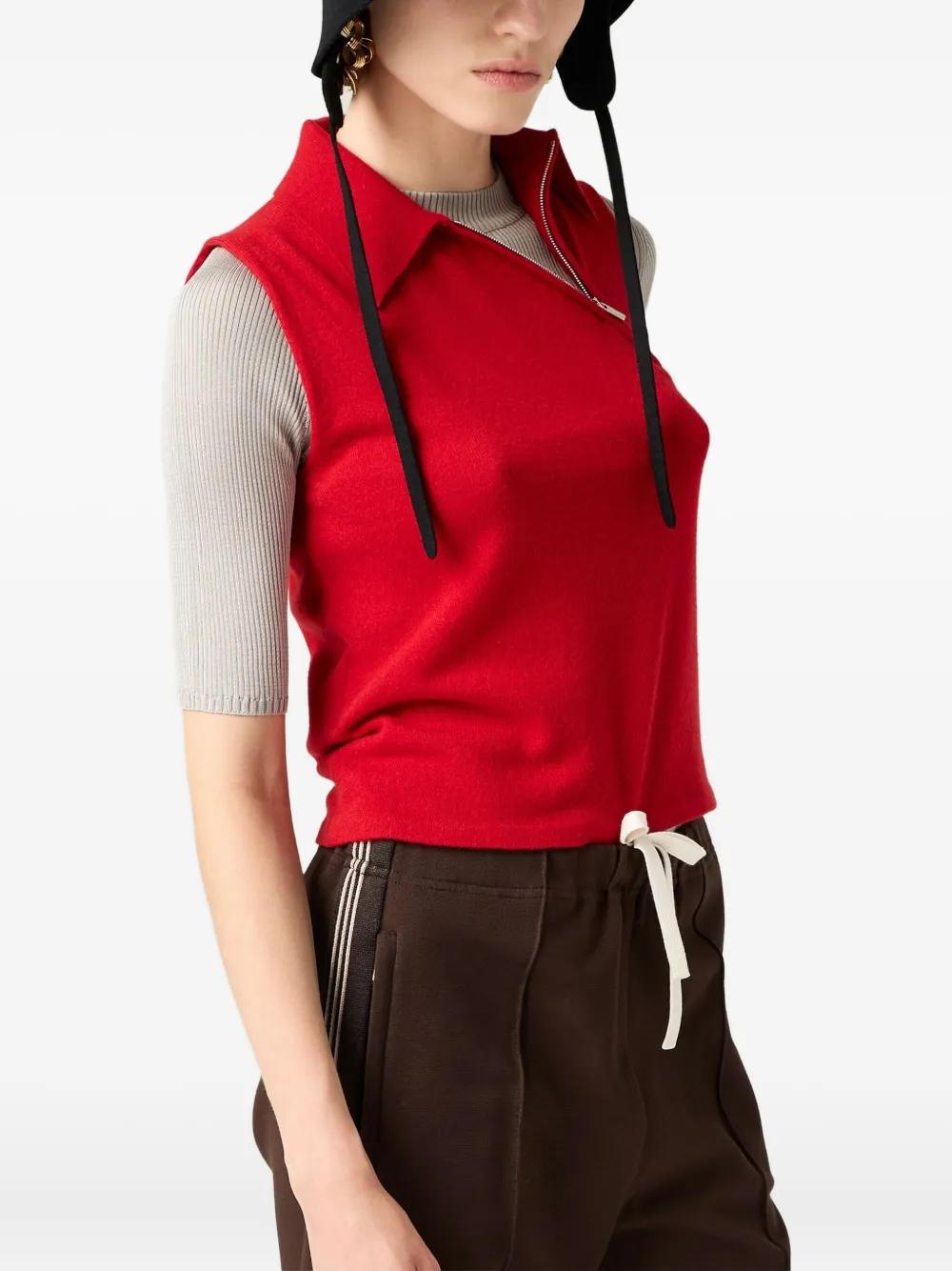 トップス Miu Miu 00s Red Rib Knit トップス Miu Miu 00s Red Rib Knit Miu Miu 00s Red Rib Knit