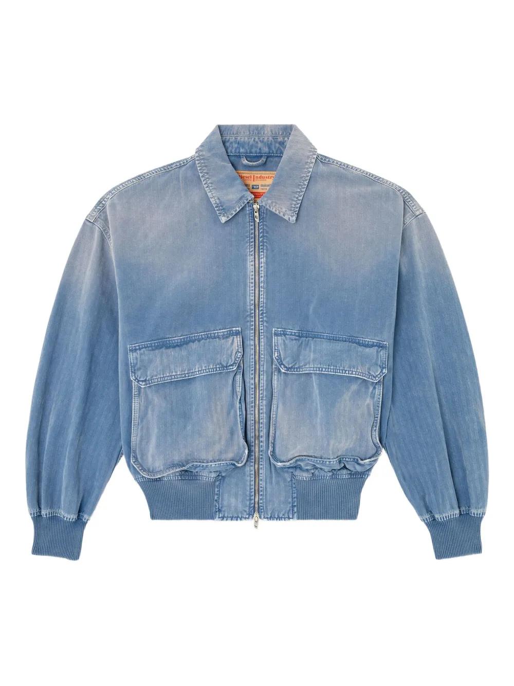 DIESEL D-Kurz Zip-Front Denim Jacket in Blue | Lyst