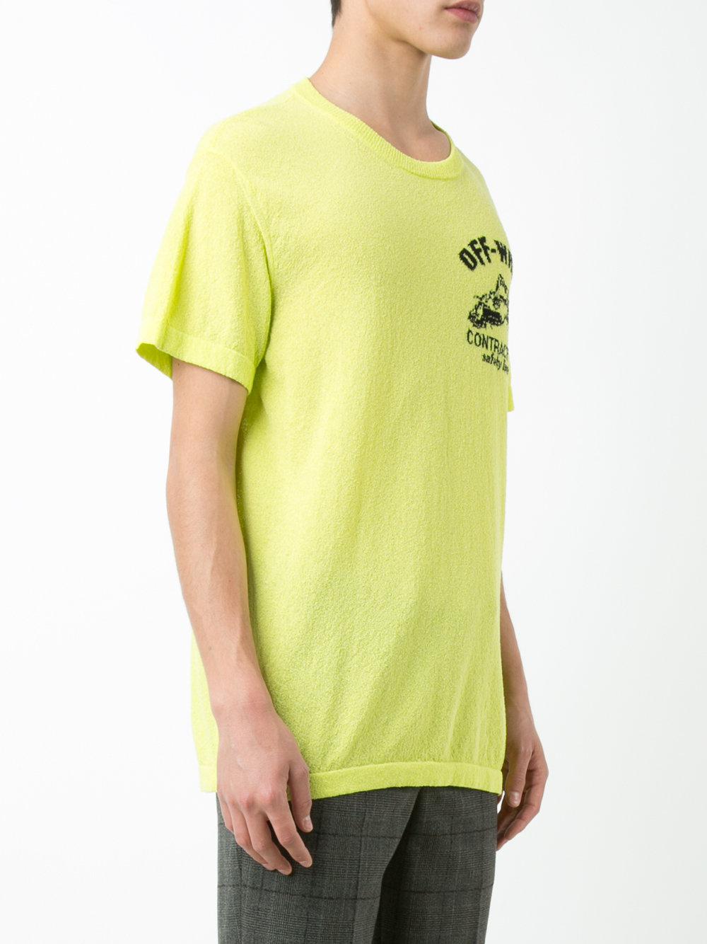 Off-White c/o Virgil Cotton Construction T-shirt in Green for Men - Lyst
