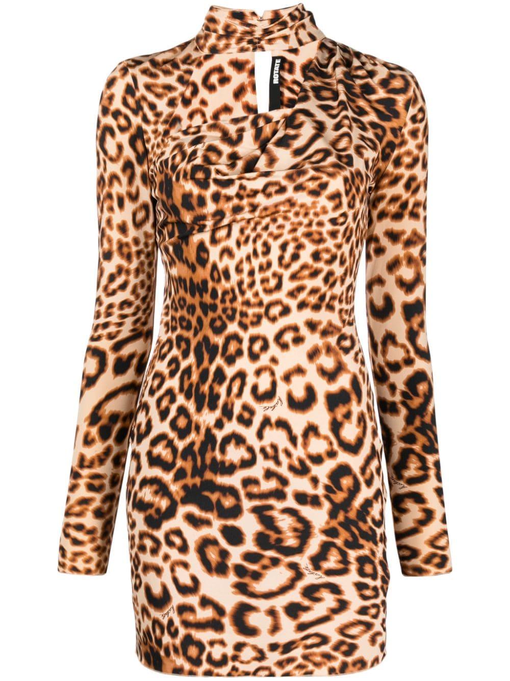 Leopard print hot sale cut out dress