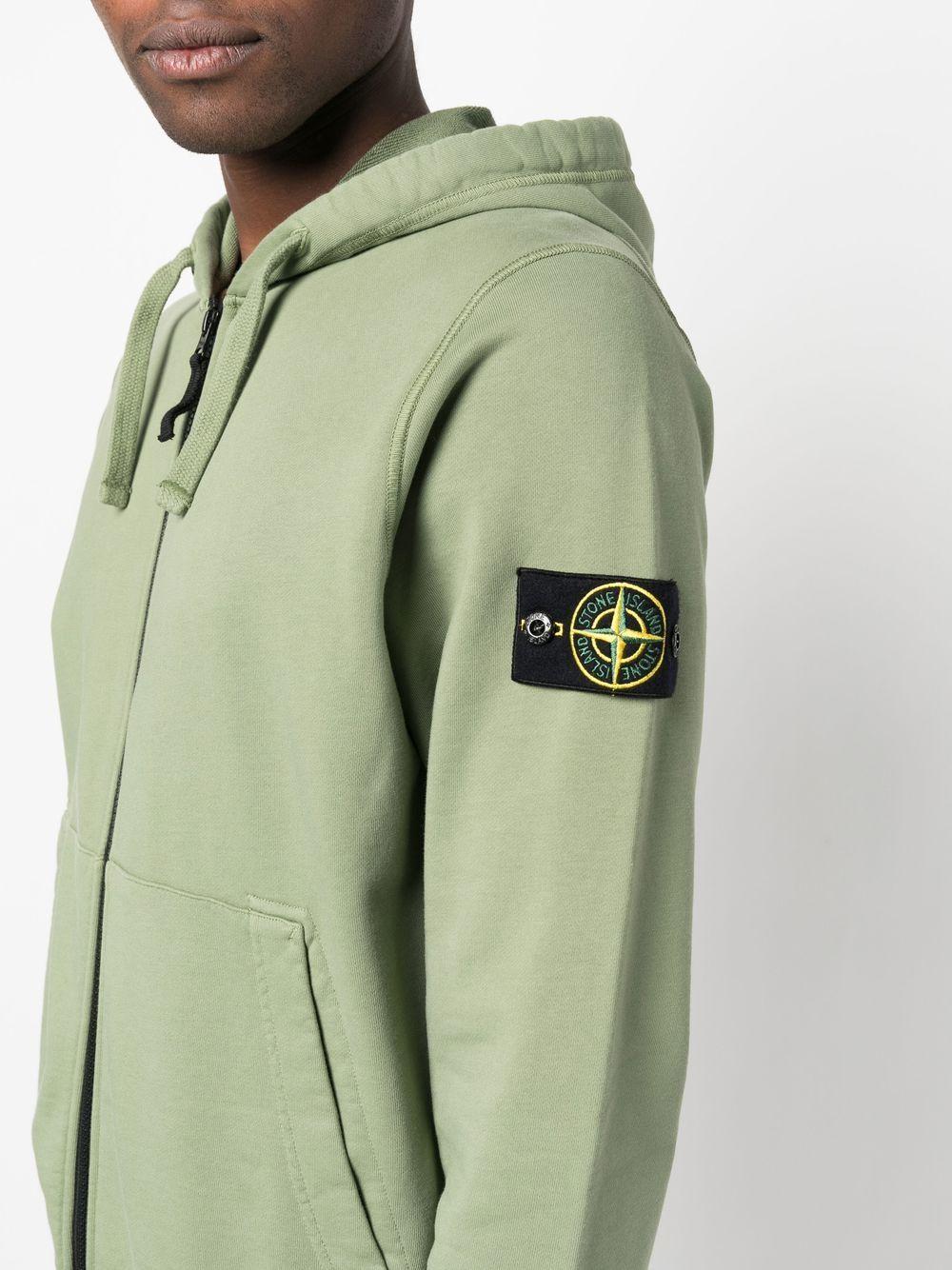 Stone Island Plain Cotton Hooded Jacket in Green for Men | Lyst