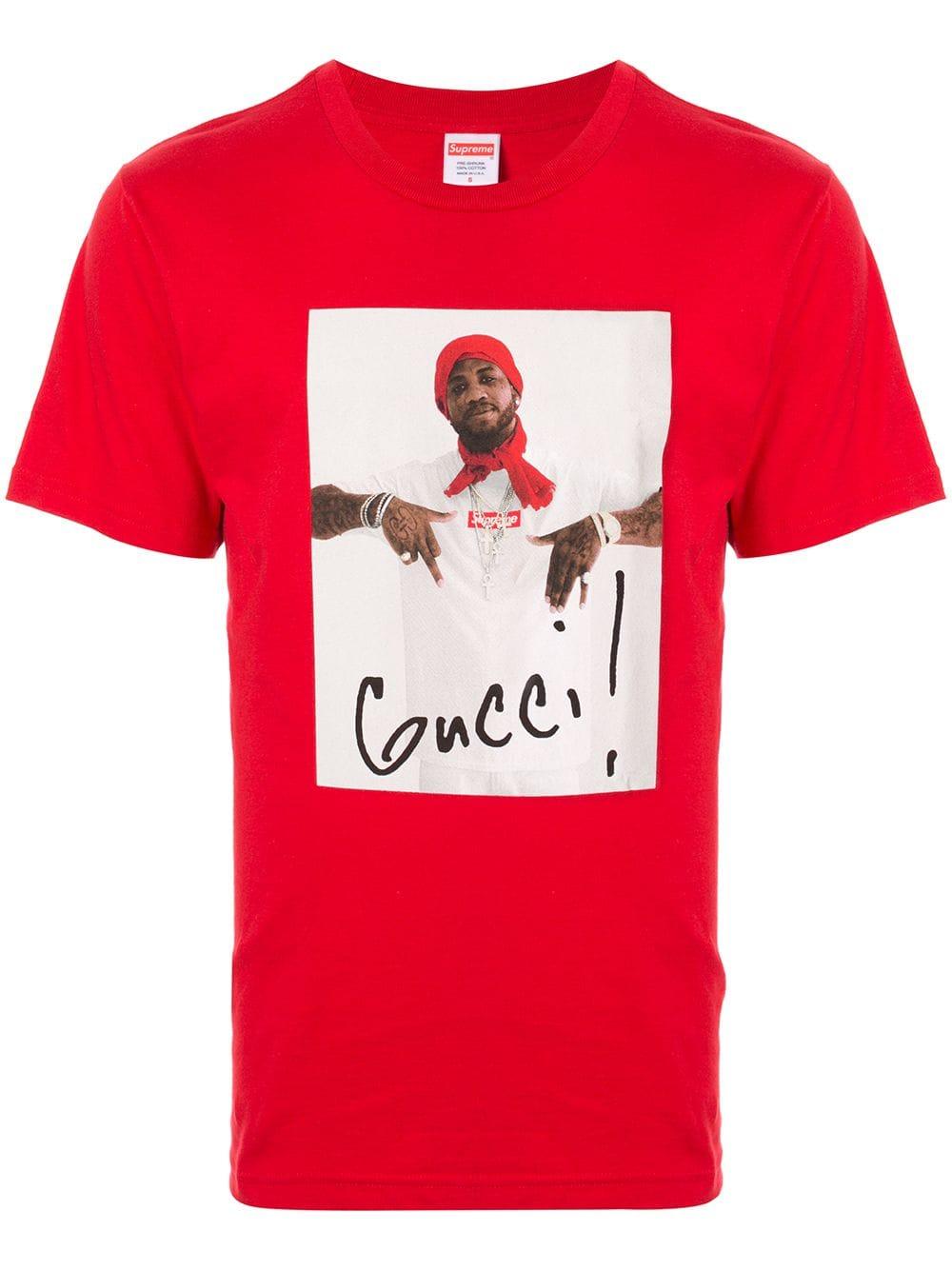 Supreme Cotton Gucci Mane T-shirt in Red for Men - Lyst