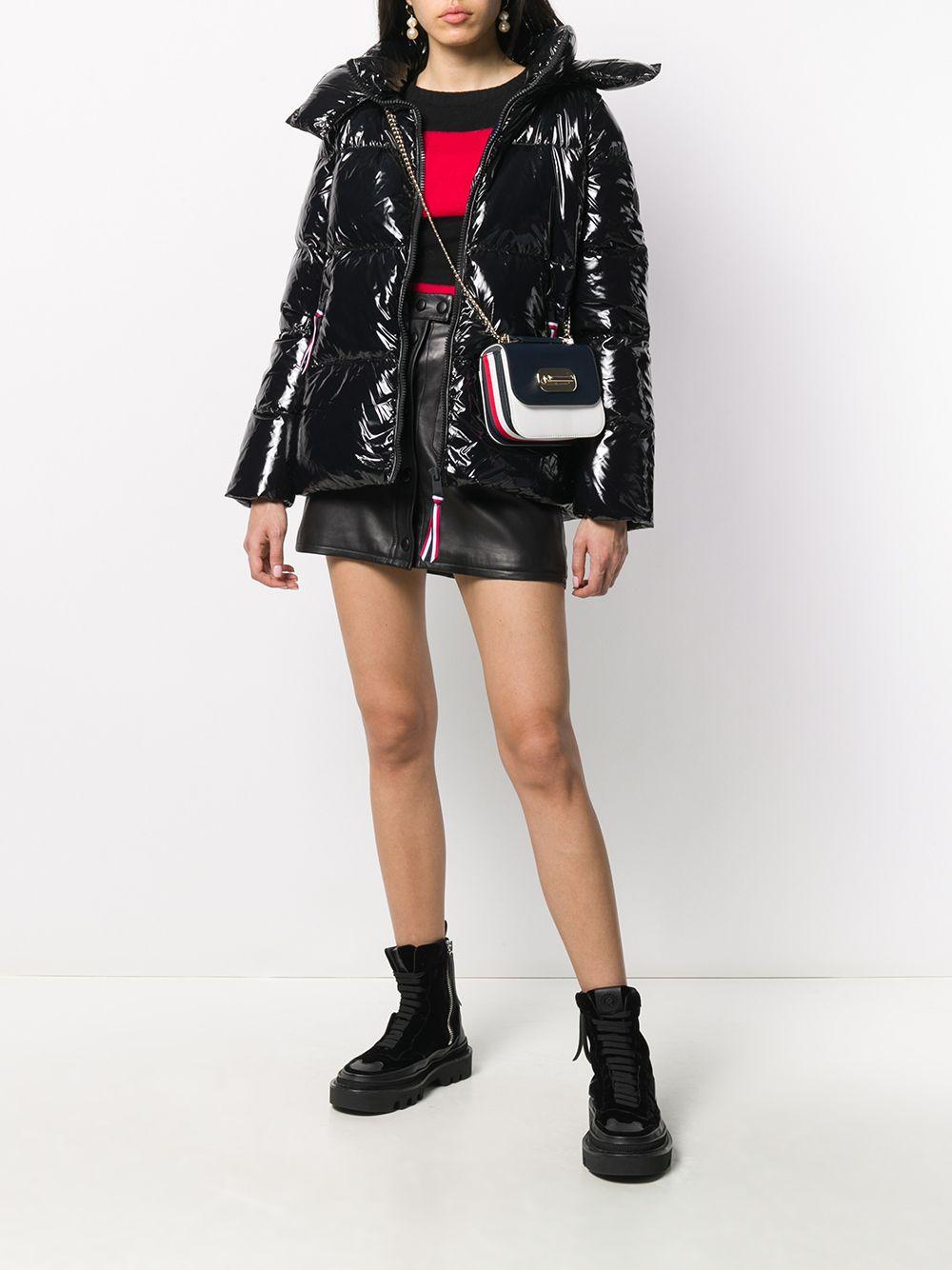 tommy hilfiger black shiny puffer jacket
