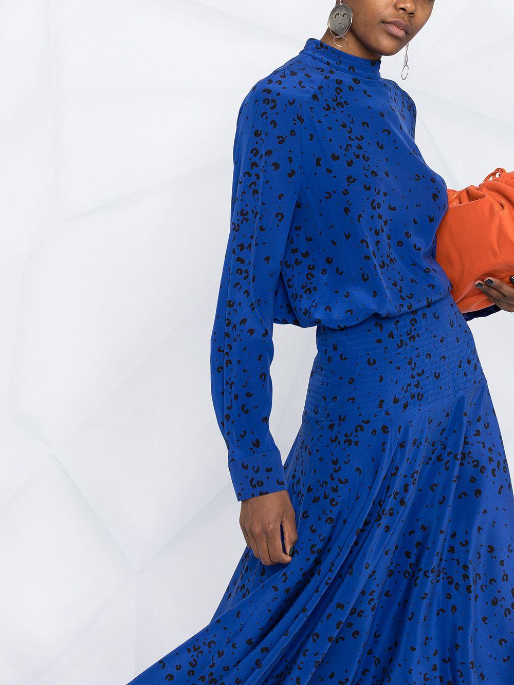 KENZO Leopard Print Mid length Dress in Blue Lyst