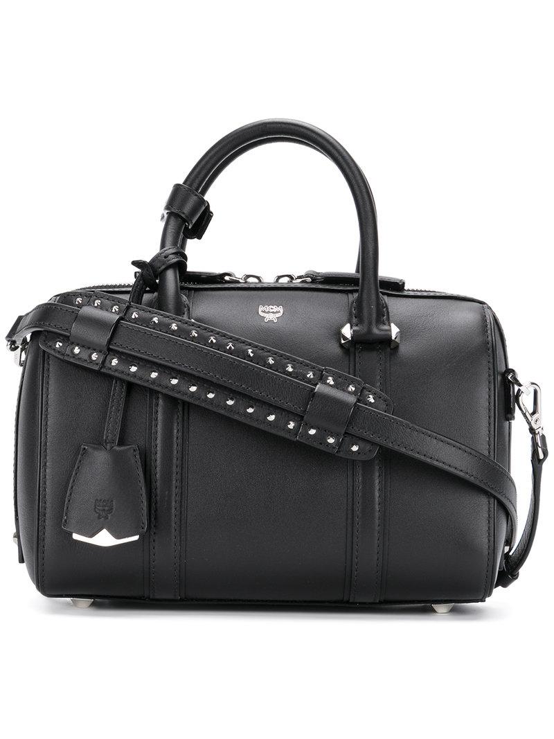 MCM Leather Essential Boston Tote Bag in Black - Lyst