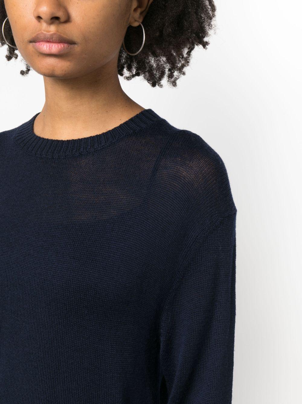 Jil Sander Plain Wool-knit Jumper in Blue | Lyst