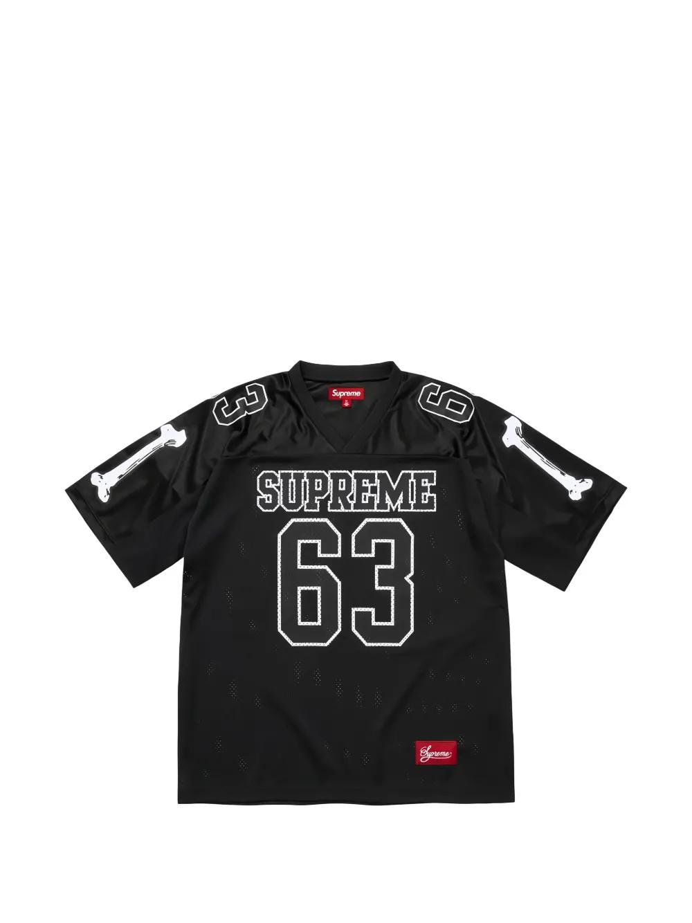 Supreme Bones Graphic-Print Football Jersey T-Shirt in Black for