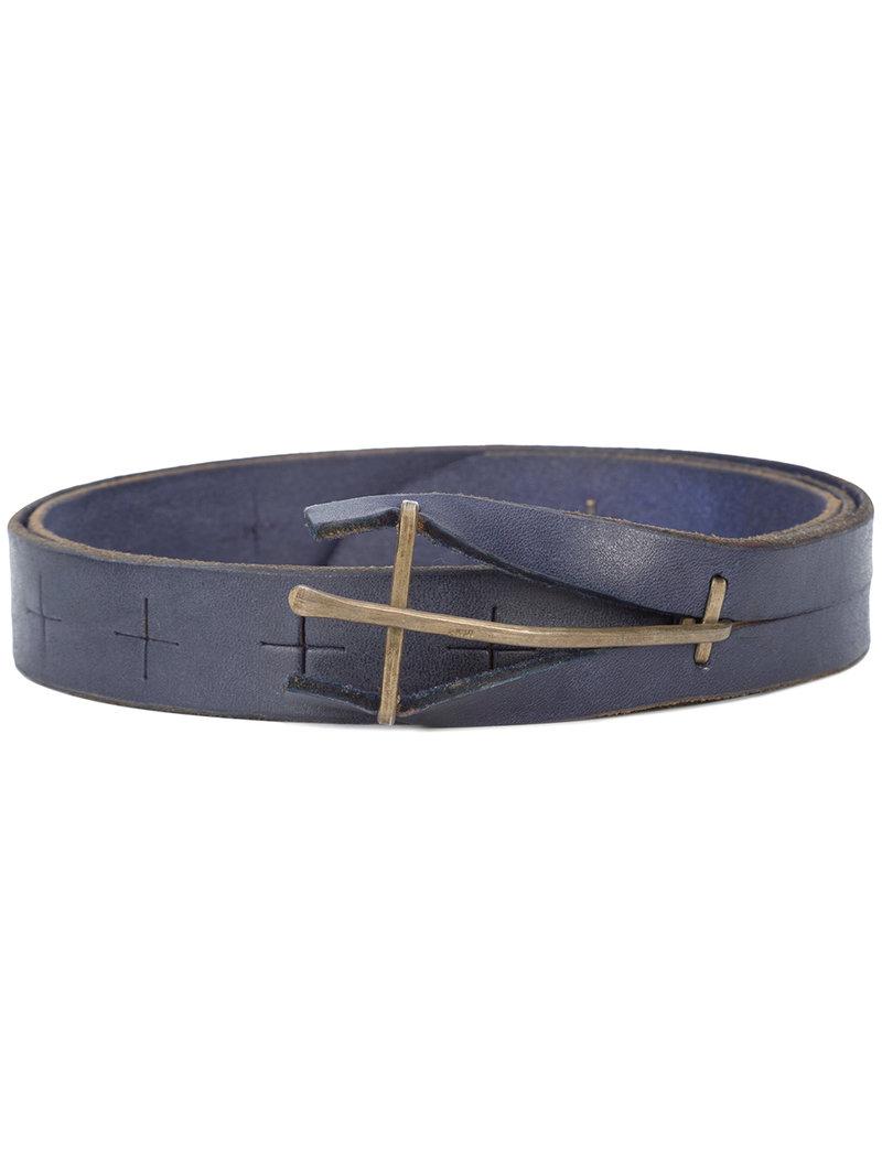 Ma+ Leather Y-buckle Belt in Blue for Men - Lyst