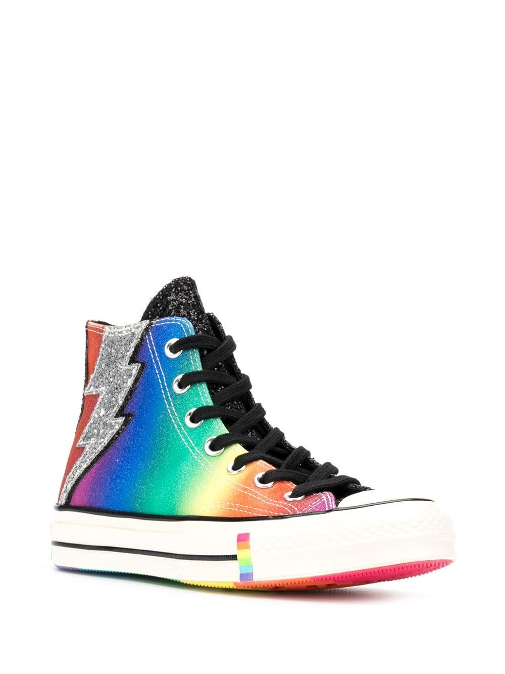 Converse Canvas Rainbow Sneakers in Black | Lyst