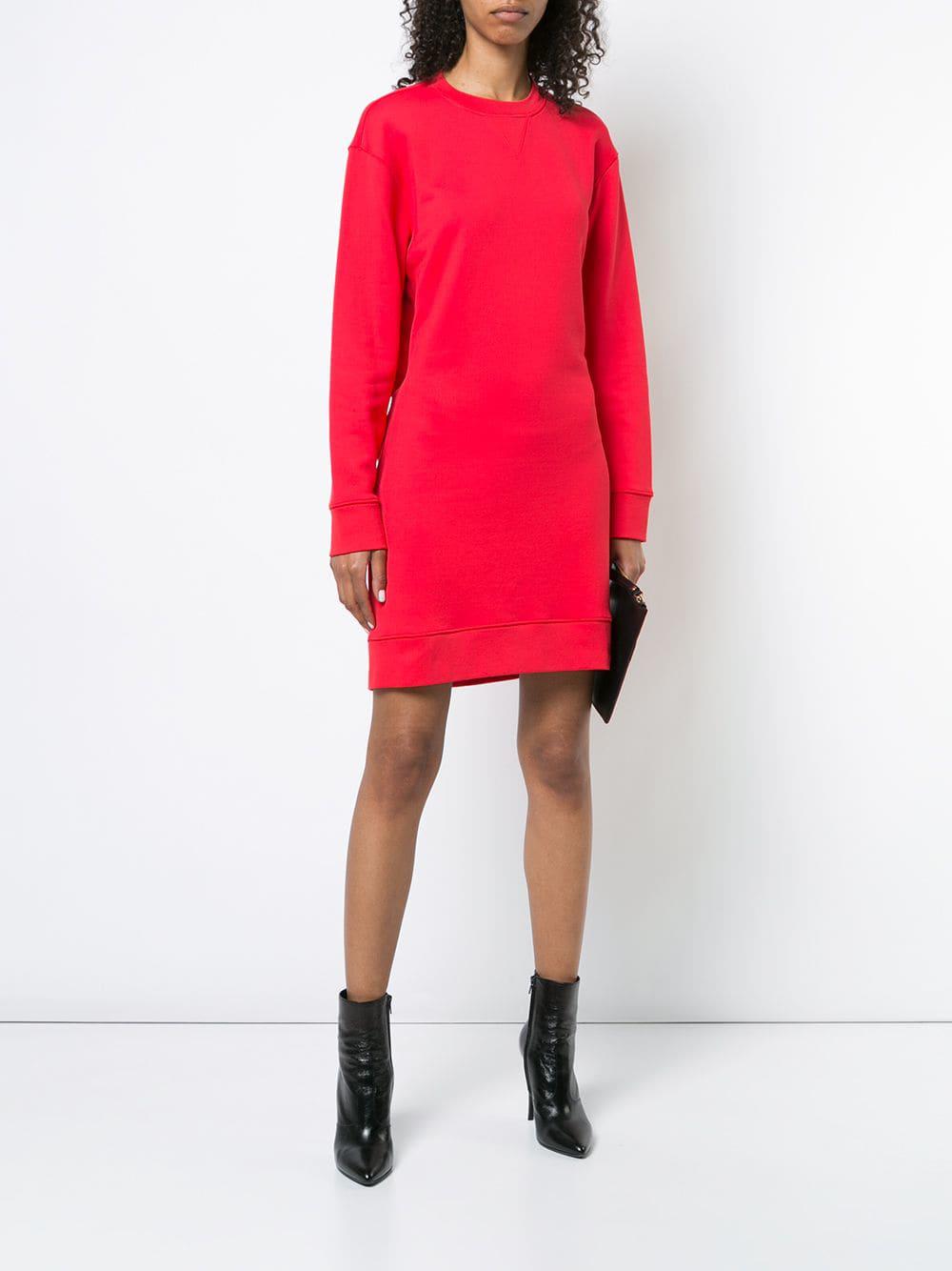 tibi open back sweatshirt dress