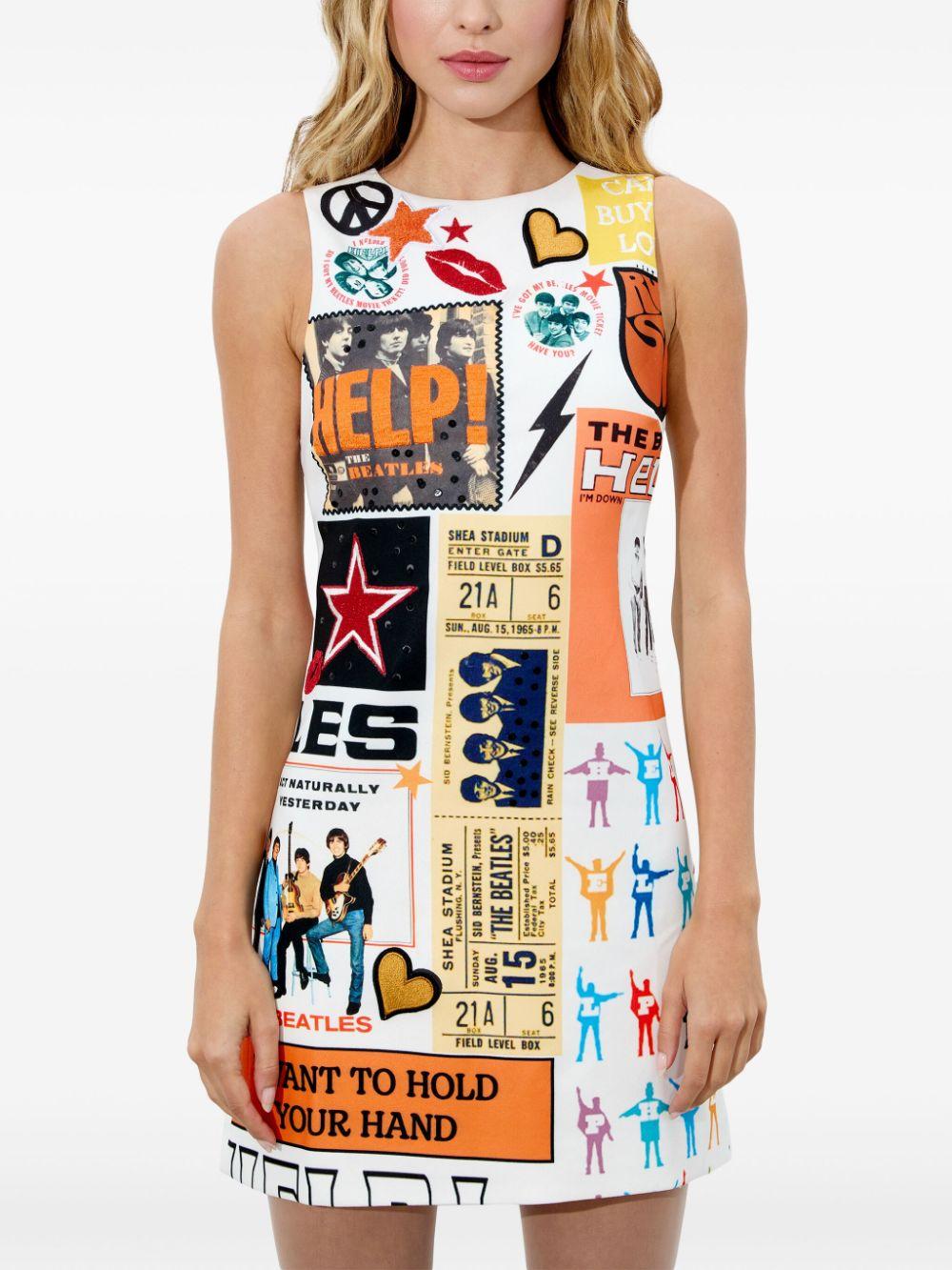 Alice + Olivia レディース ホワイト X The Beatles Clyde ミニドレス  