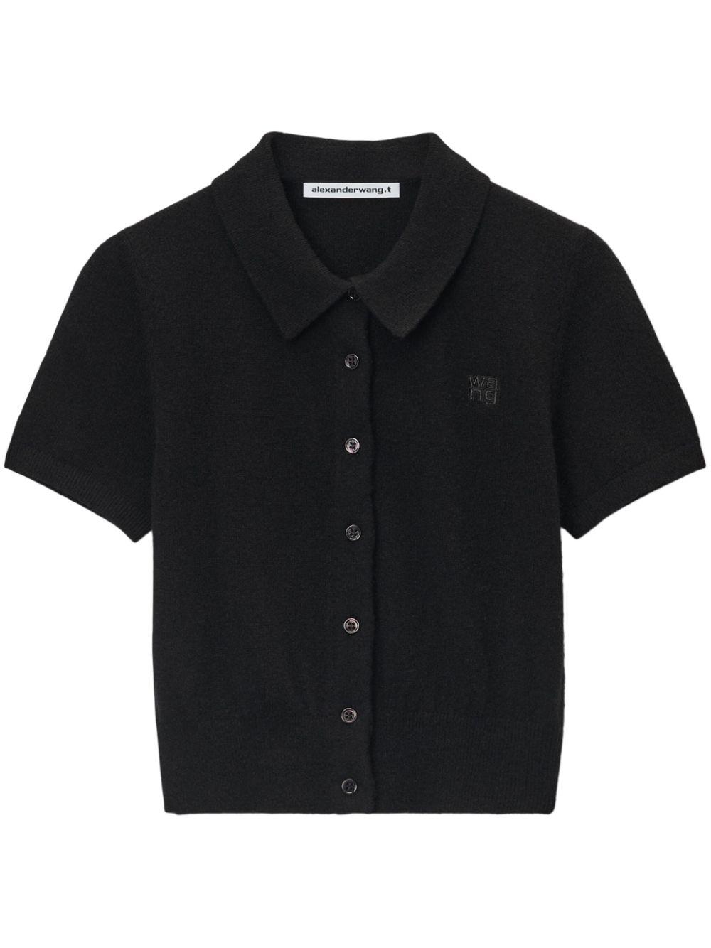 Alexander Wang レディース ブラック ポロシャツ トップス Alexander Wang レディース ブラック ポロシャツ トップス