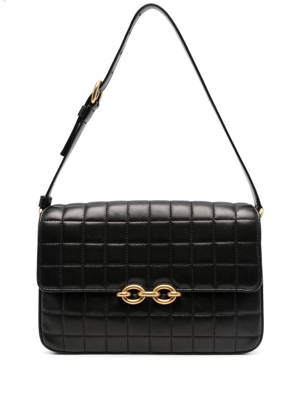 Saint Laurent Le Maillon Quilted Leather Shoulder Bag in Black Lyst