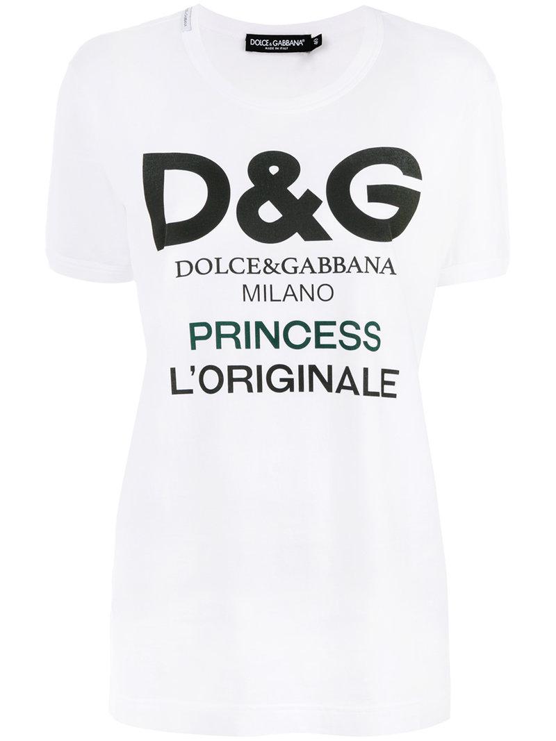 Dolce & Gabbana Cotton Logo T-shirt in White - Lyst