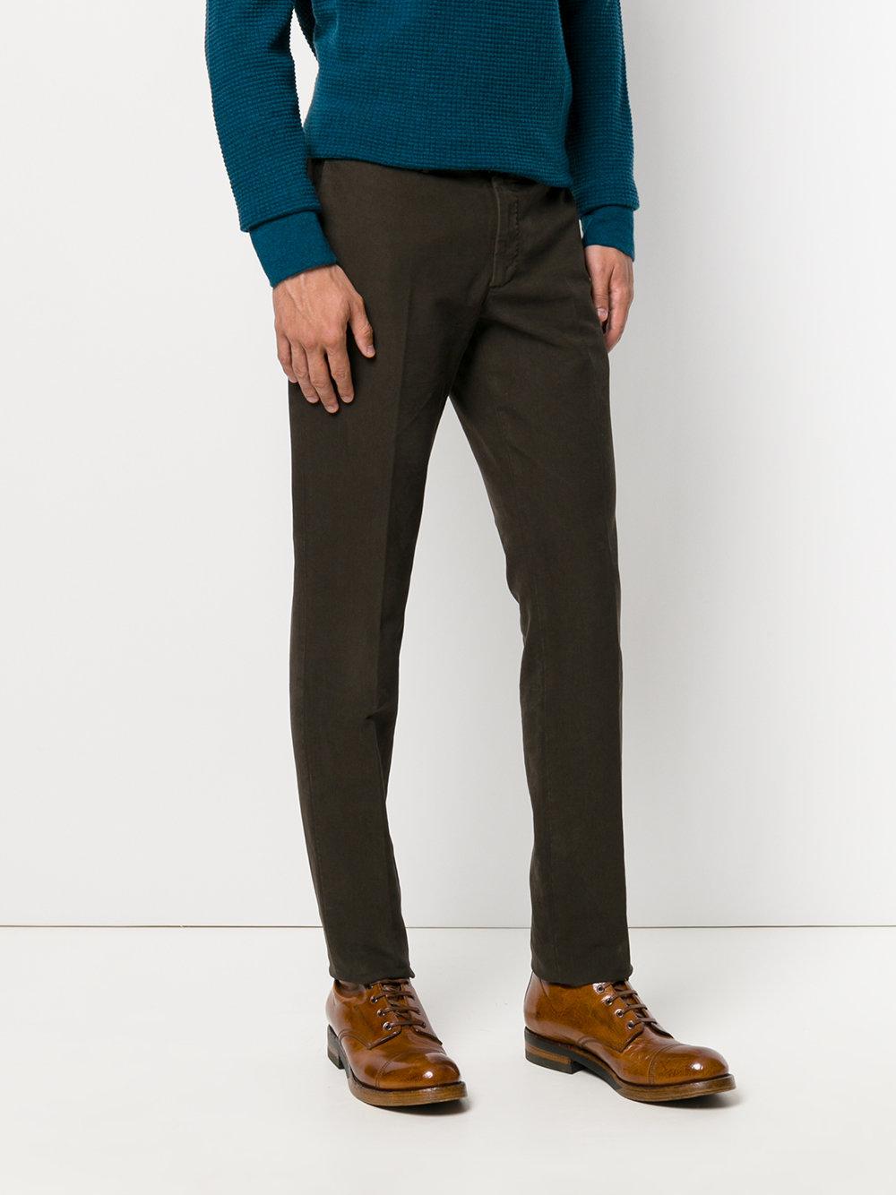 Incotex Cotton Classic Chinos in Brown for Men - Lyst