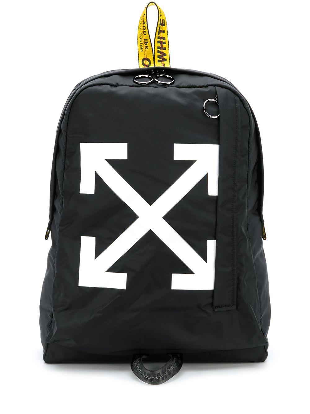 OFF-WHITE Easy Backpack Black White Yellow in Polymide with Gunmetal - US