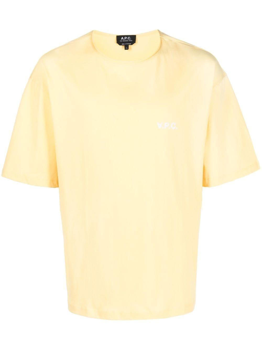 A.P.C. Logo-print Short-sleeve T-shirt in Yellow for Men | Lyst