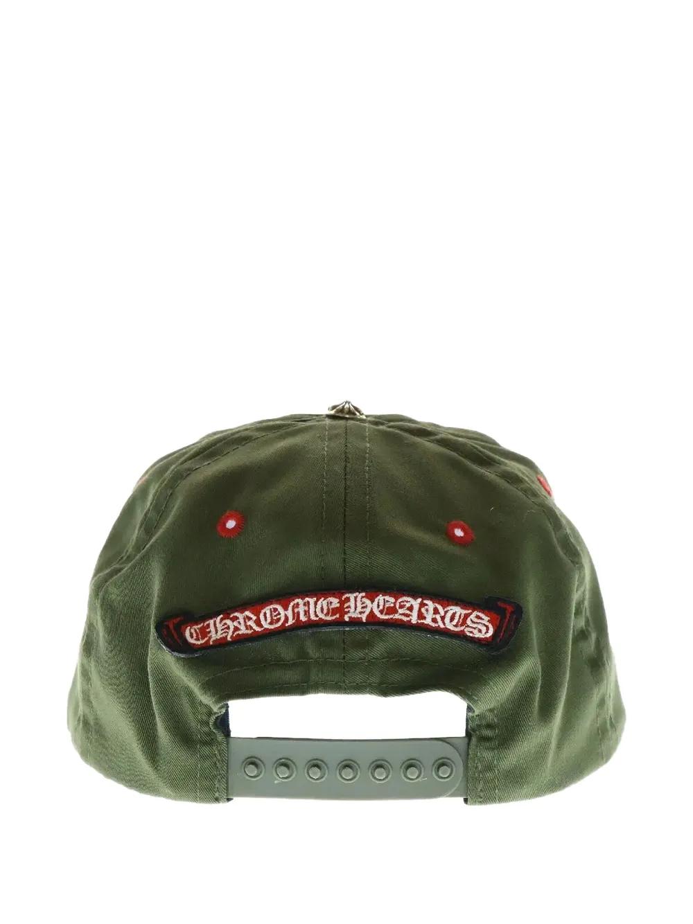Chrome Hearts Cemetery Cross-Embroidered Cap in Green for  display picture 3