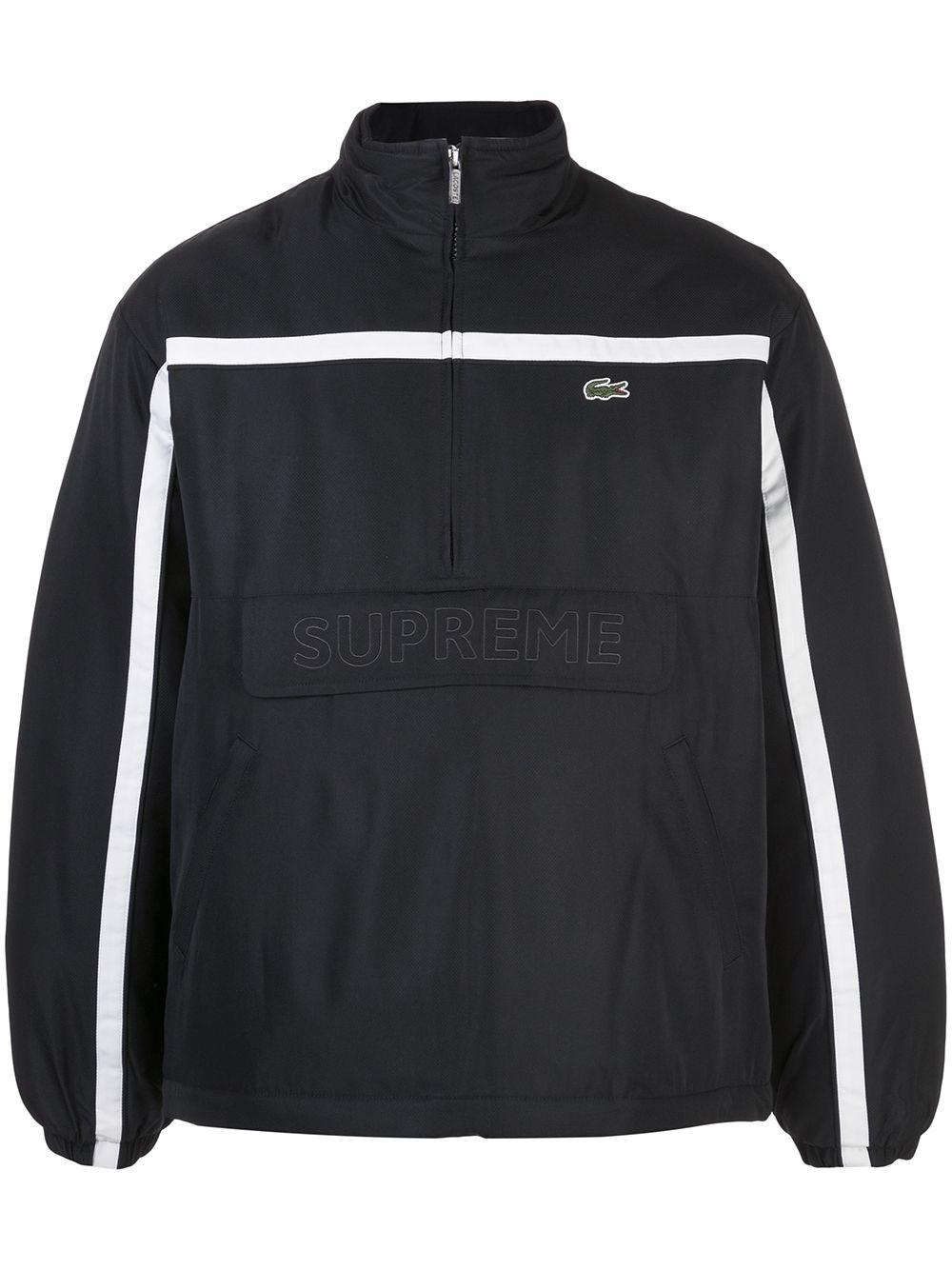 Supreme X Lacoste Puffy Half Zip Pullover Windbreaker in Black for 