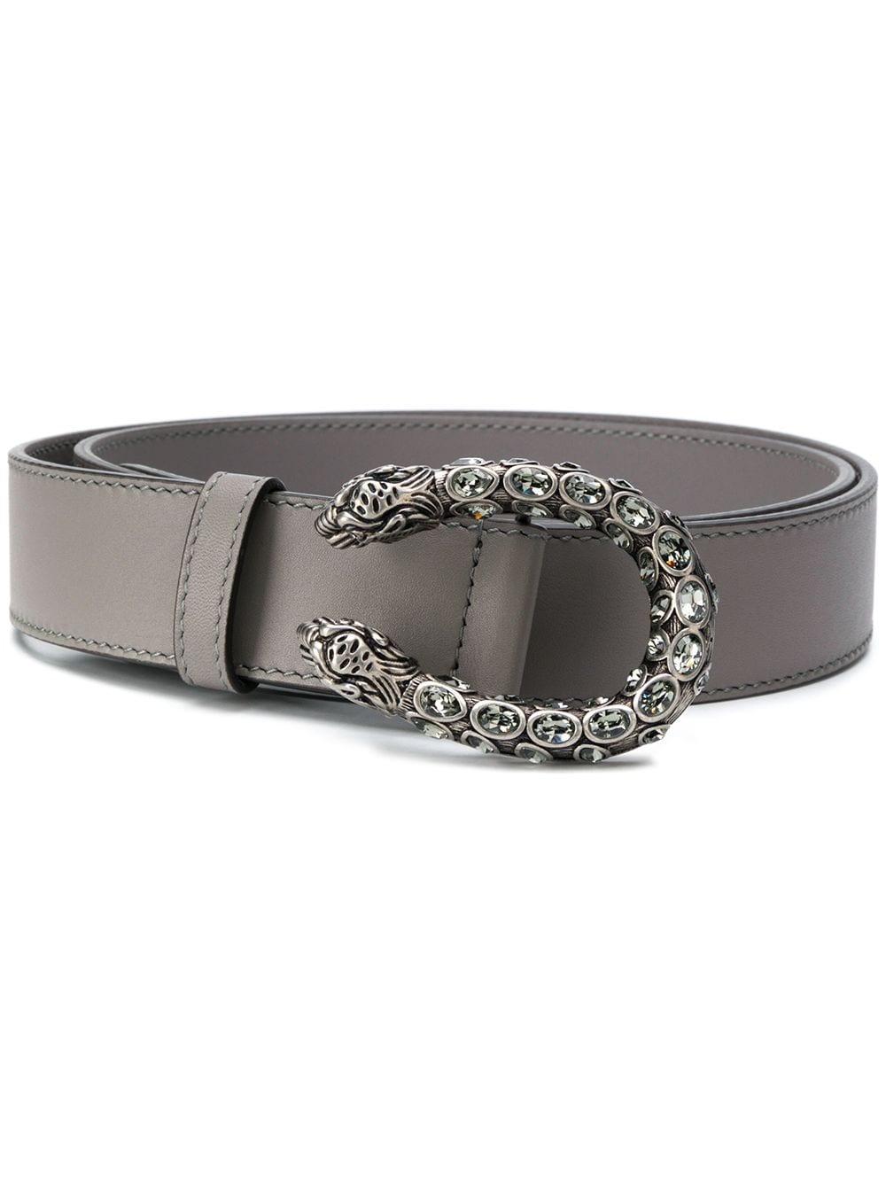 Gucci Crystal Dionysus Buckle Belt in Grey (Gray) - Lyst