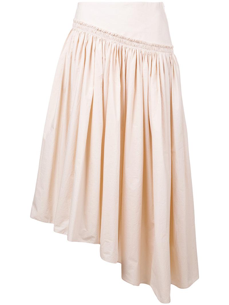 Lemaire Cotton Gathered Skirt in Natural Lyst