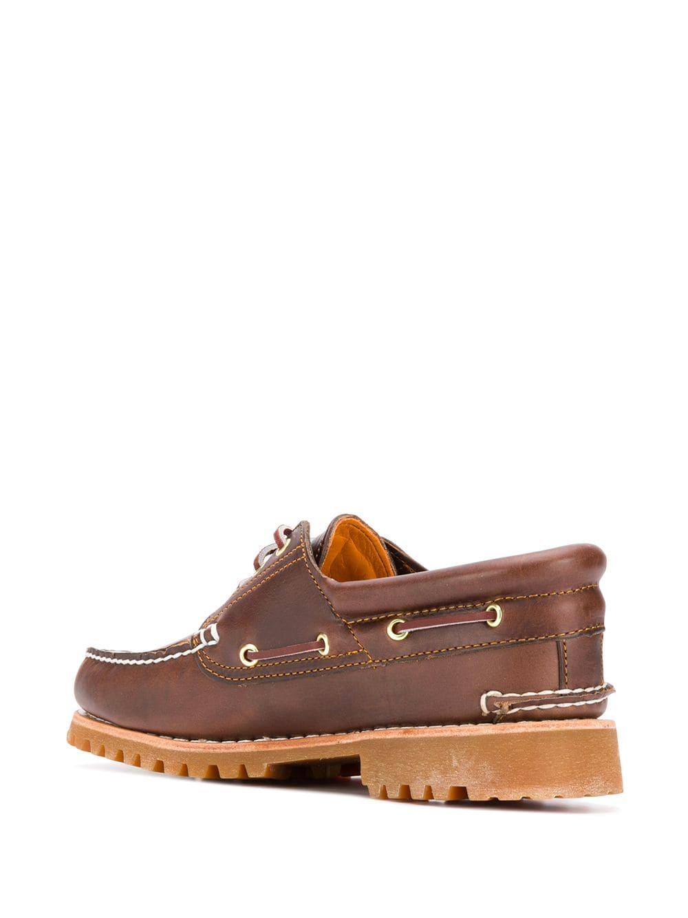 Timberland Leather Chunky Sole Boat Shoes in Brown for Men