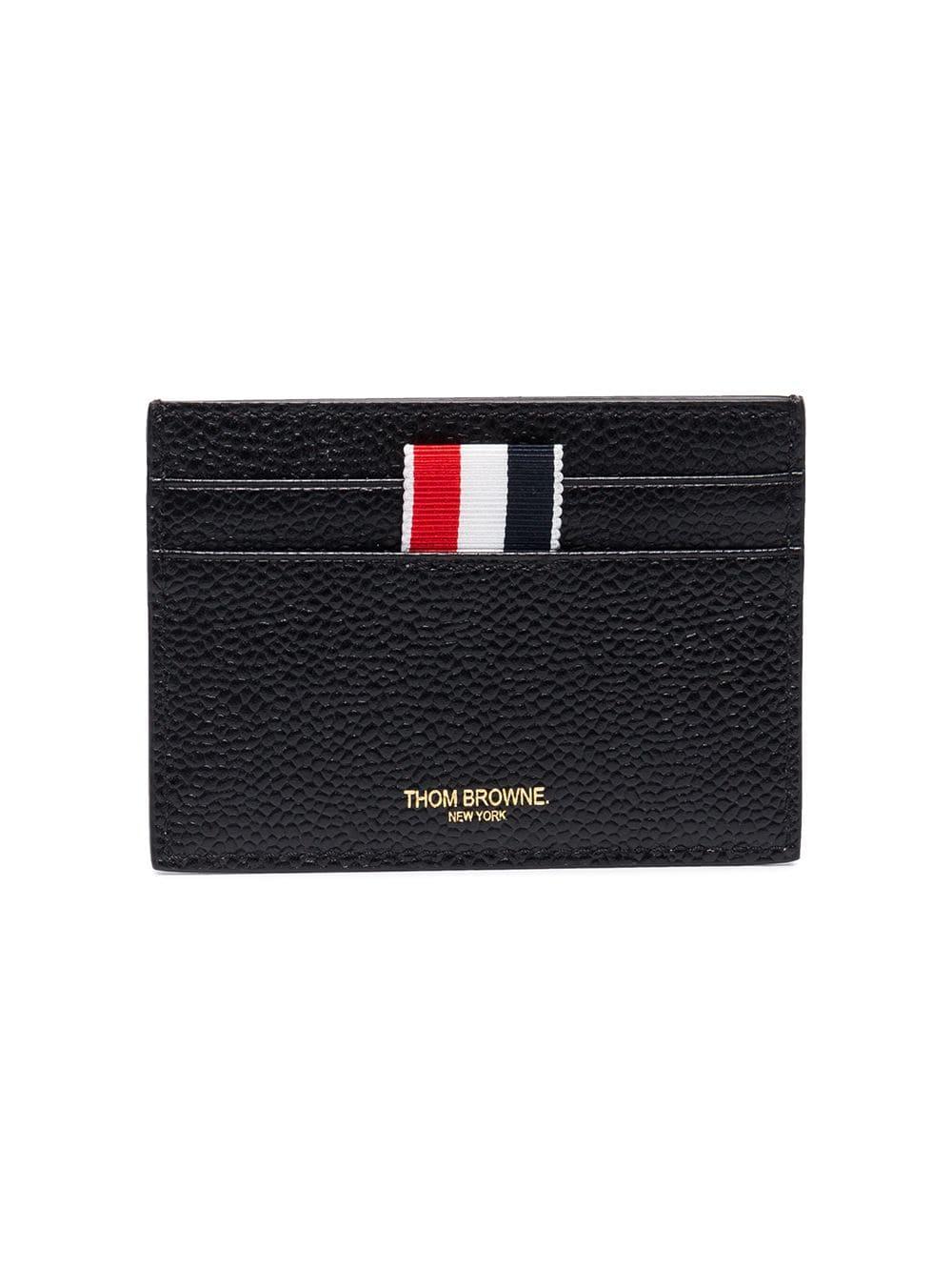 Thom Browne Leather Single Card Holder in Black for Men - Lyst
