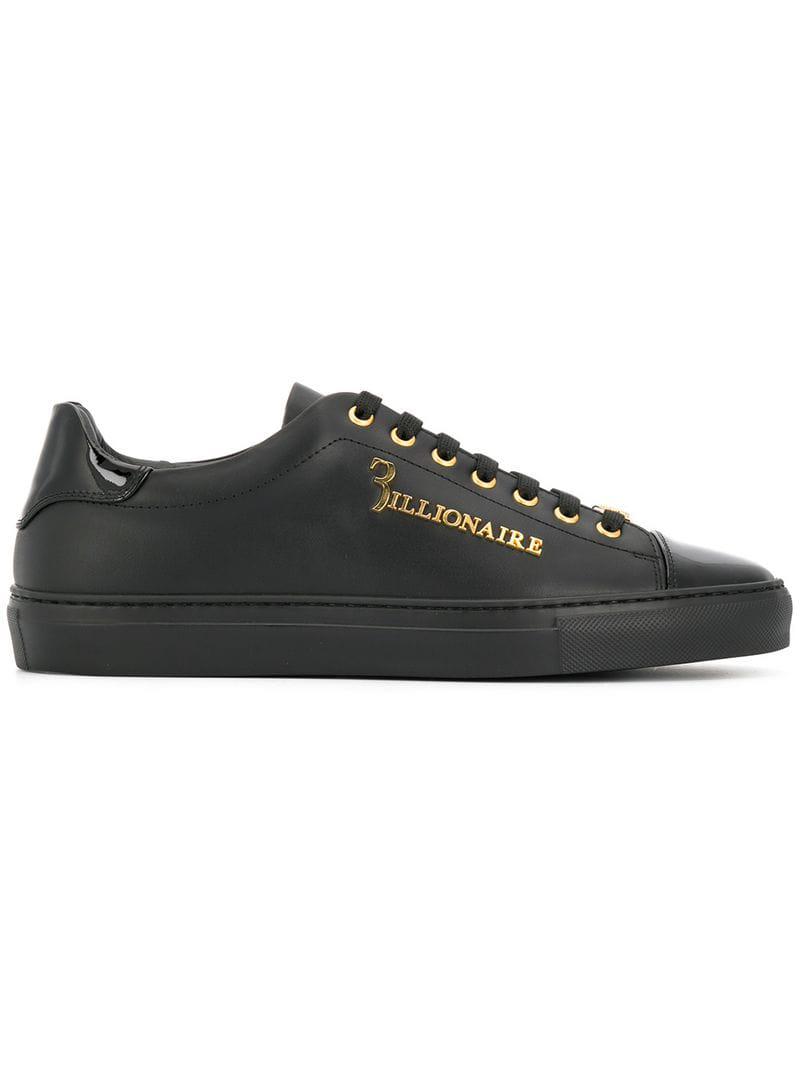 Billionaire Leather Classic Lowtop Sneakers in Black for Men Lyst