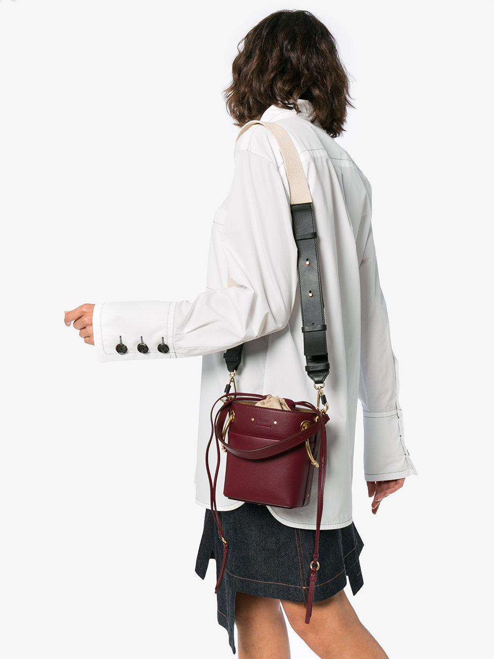 chloé roy small leather bucket bag
