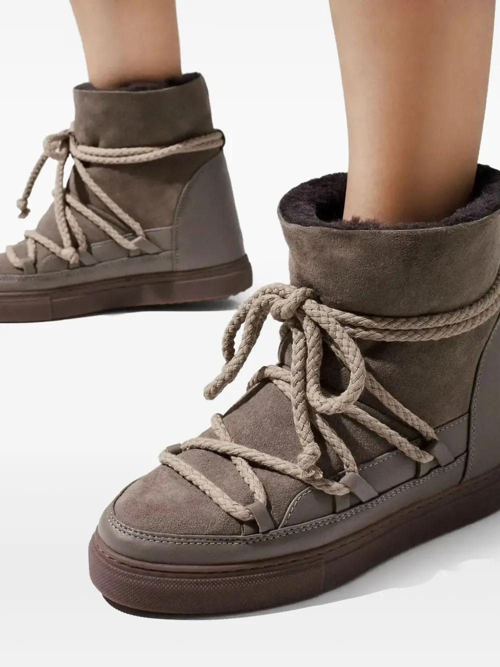 Inuikii Lace-Up Boots in Brown Lyst