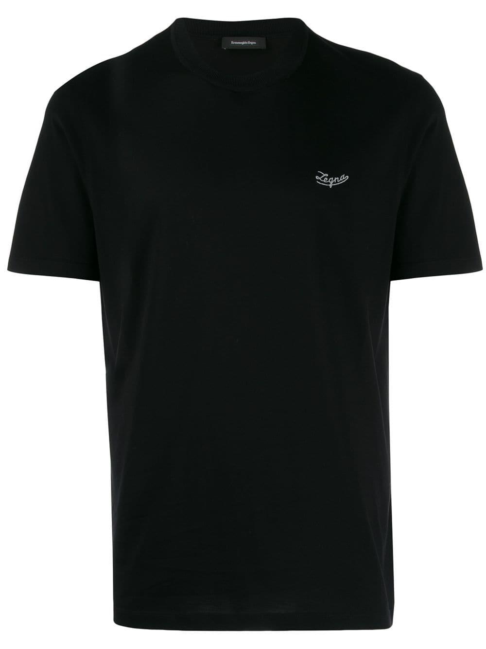 Ermenegildo Zegna Cotton Embroidered Logo T-shirt in Black for Men - Lyst