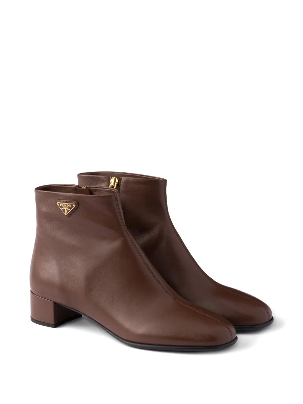 ショートブーツ・ブーティ PRADA BROWN LEATHER ANKLE BOOTS Women's Prada Ankle boots | Lyst