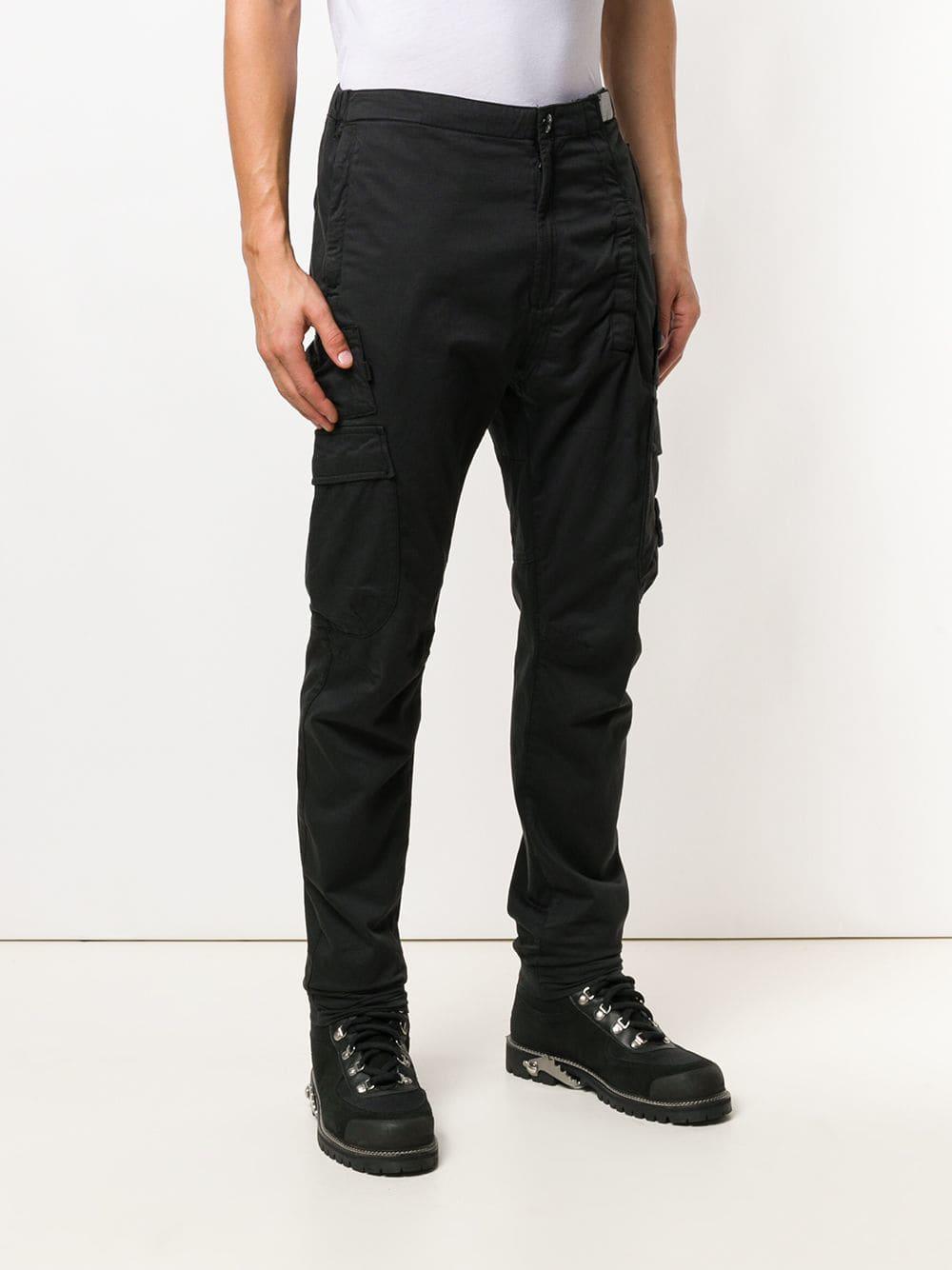 Stone Island Cotton Tapered Cargo Trousers in Black for Men | Lyst