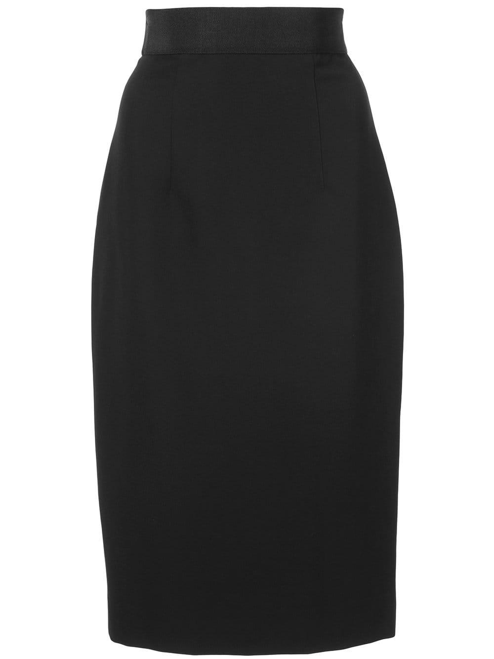 MILLY Synthetic Classic Pencil Skirt in Black - Lyst