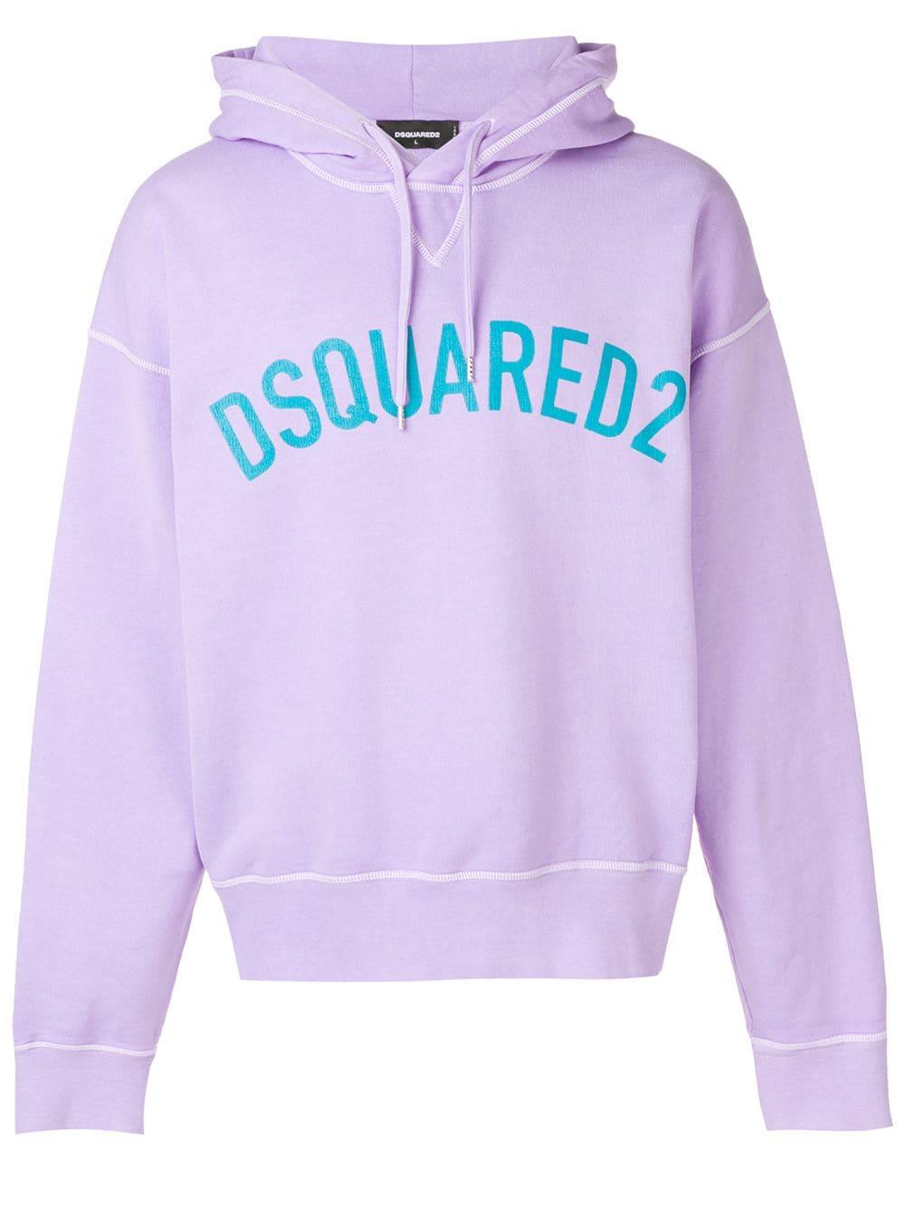 DSquared² Cotton Logo Hoodie in Lilac (Purple) for Men - Lyst